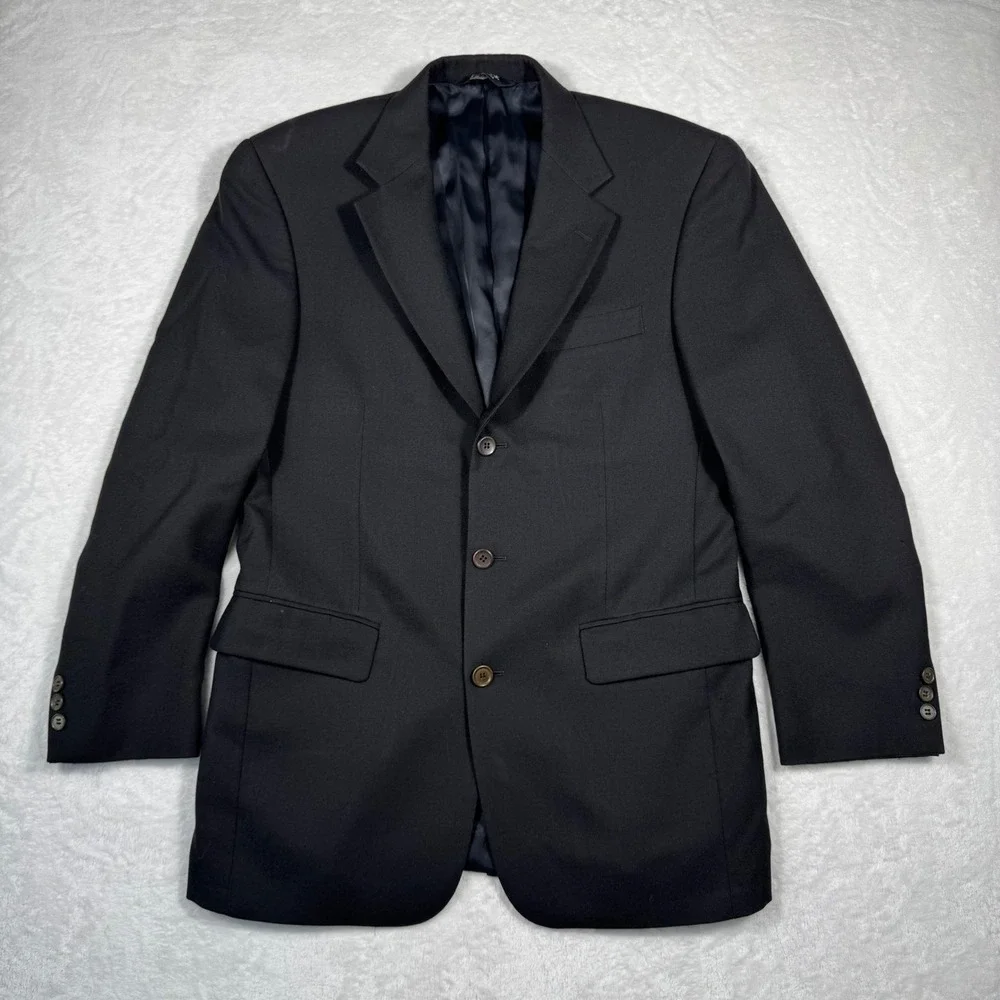 Jos A‎ Bank Signature Collection Blazer Men's 38R Black Wool Cashmere Sport Coat